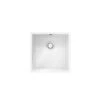 Ceki Matt White Comite Single Bowl Inset Or Undermounted Kitchen Sink Over Size 440x440x211mm Supplied With Chrome Basket Strainer Waste