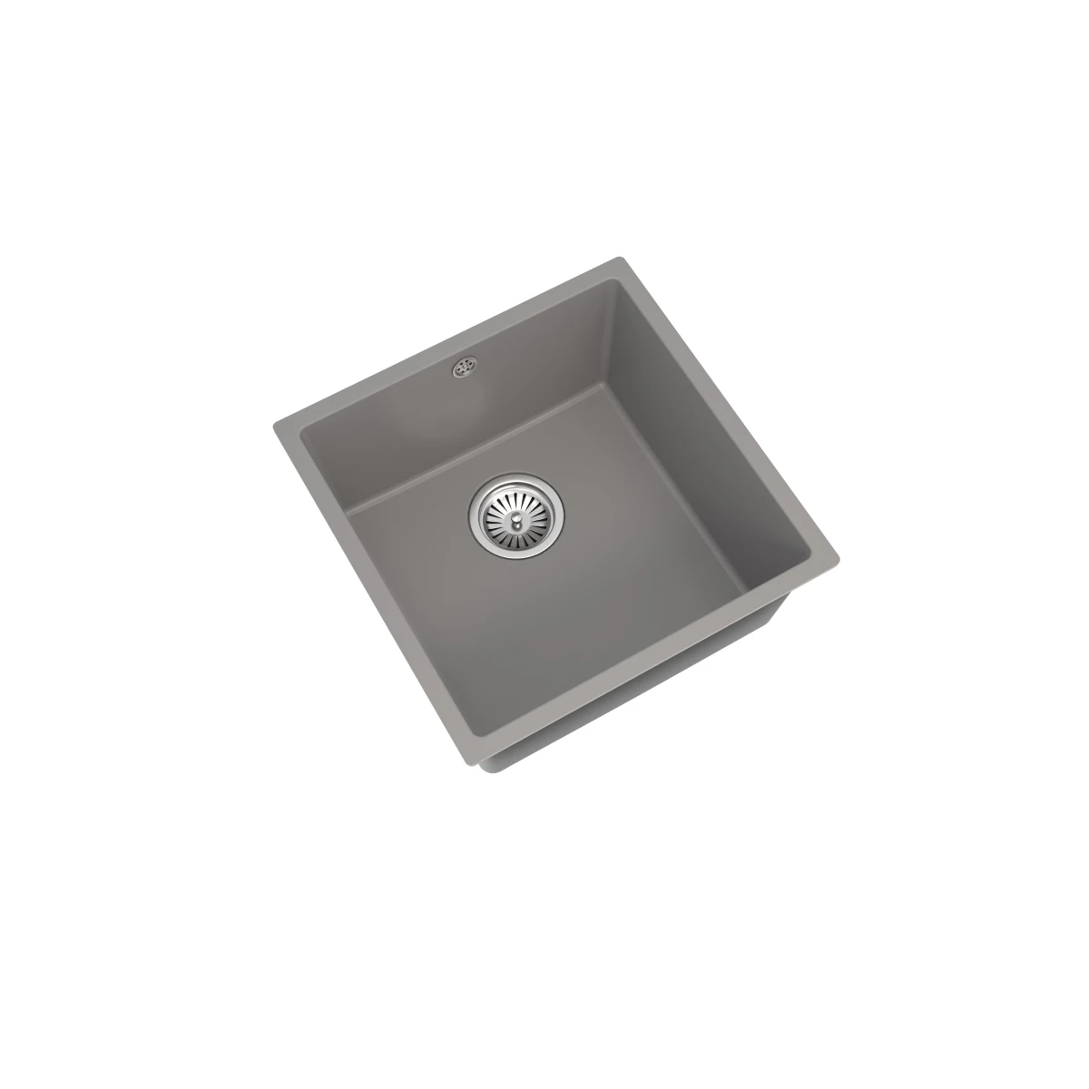 Ceki Grey Comite Single Bowl Inset Or Undermounted Kitchen Sink Over Size 440x440x211mm Supplied With Chrome Basket Strainer Waste 3 Ceki Grey Comite Single Bowl Inset Or Undermounted Kitchen Sink Over Size 440x440x211mm Supplied With Chrome Basket Strainer Waste - Image 3