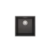 Ceki Black Comite Single Bowl Inset Or Undermounted Kitchen Sink Over Size 440x440x211mm Supplied With Chrome Basket Strainer Waste
