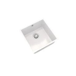 Ceki Gloss White Comite Single Bowl Inset Or Undermounted Kitchen Sink Over Size 440x440x211mm Supplied With Chrome Basket Strainer Waste 5 Ceki Gloss White Comite Single Bowl Inset Or Undermounted Kitchen Sink Over Size 440x440x211mm Supplied With Chrome Basket Strainer Waste -Bathroom Product Shop GPID 1100763079 IMG 02