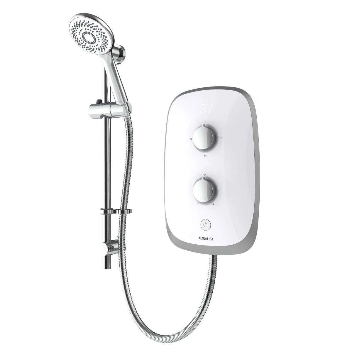 Aqualisa Evolve Electric Shower White/Satin Silver 8.5kW VOPZ25 1 Aqualisa Evolve Electric Shower White/Satin Silver 8.5kW VOPZ25