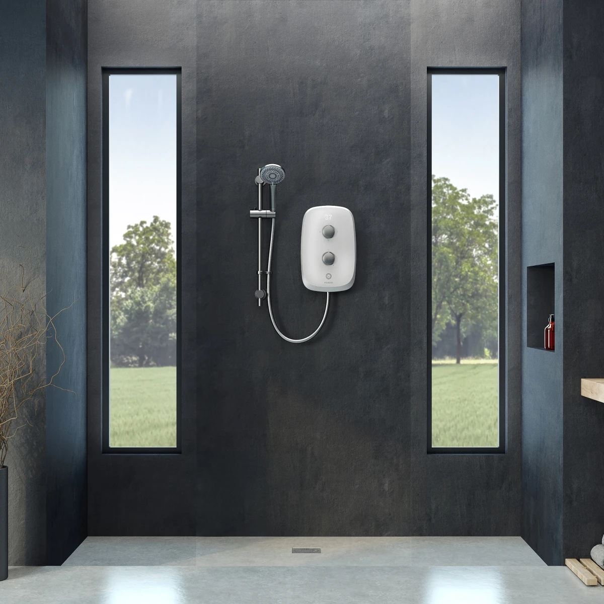 Aqualisa Evolve Electric Shower White/Satin Silver 8.5kW VOPZ25 2 Aqualisa Evolve Electric Shower White/Satin Silver 8.5kW VOPZ25 - Image 2