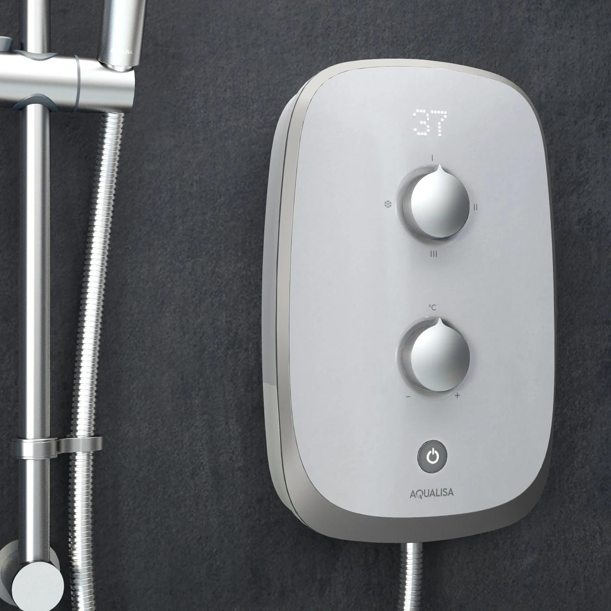 Aqualisa Evolve Electric Shower White/Satin Silver 9.5kW VOPZ26 4 Aqualisa Evolve Electric Shower White/Satin Silver 9.5kW VOPZ26 - Image 4