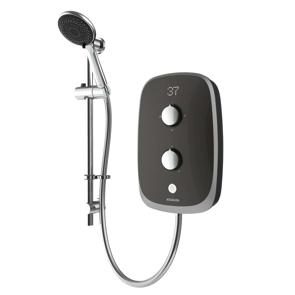 Aqualisa Evolve Electric Shower Grey/Satin Silver 9.5kW VOXZ26 1 Aqualisa Evolve Electric Shower Grey/Satin Silver 9.5kW VOXZ26