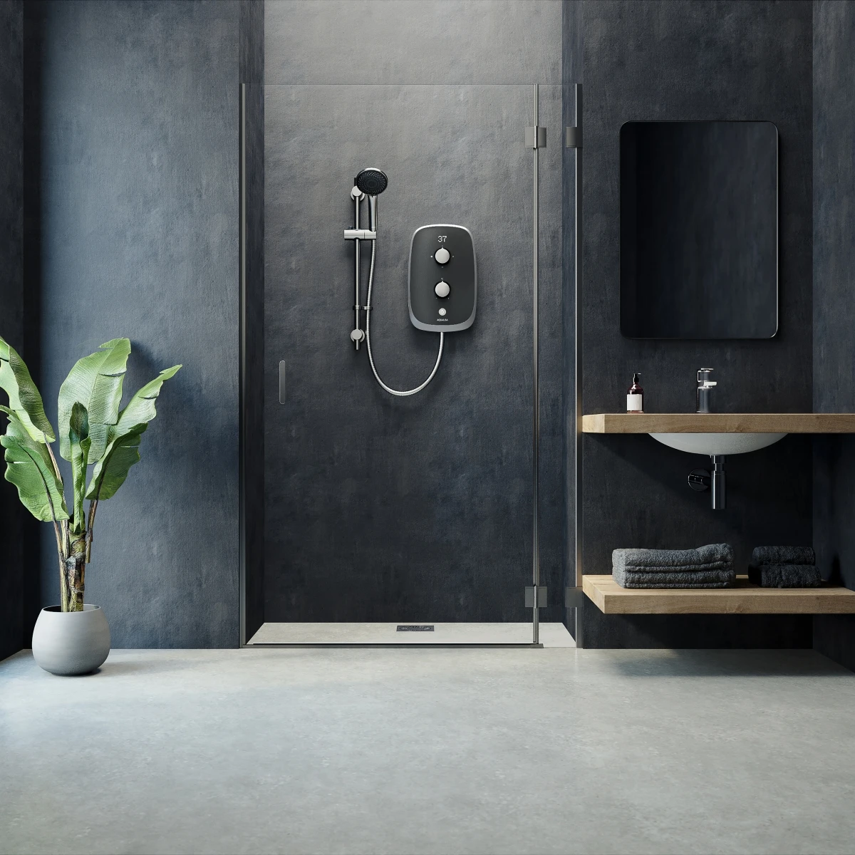 Aqualisa Evolve Electric Shower Grey/Satin Silver 10.5kW VOXZ27 2 Aqualisa Evolve Electric Shower Grey/Satin Silver 10.5kW VOXZ27 - Image 2