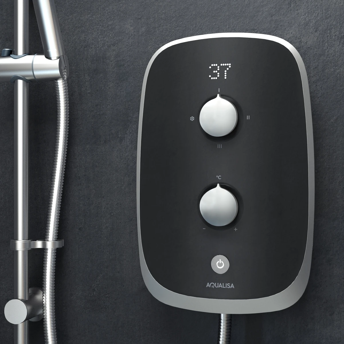 Aqualisa Evolve Electric Shower Grey/Satin Silver 10.5kW VOXZ27 4 Aqualisa Evolve Electric Shower Grey/Satin Silver 10.5kW VOXZ27 - Image 4